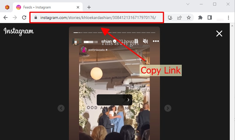 copy story link on browser